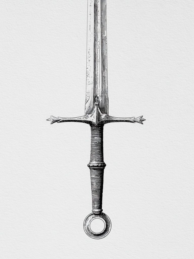 Medieval Sword Ink Poster. poster — illustration art