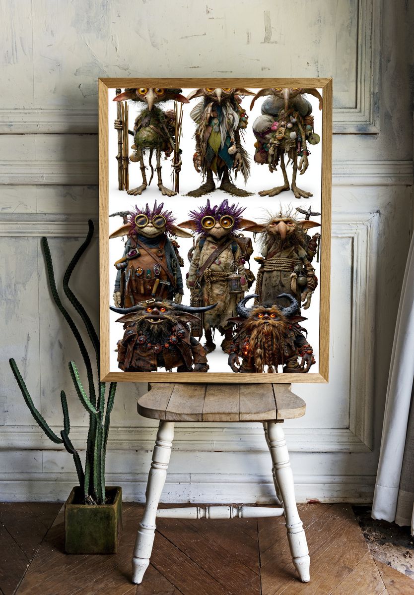 Goblin Tribe Fantasy Illustration Poster. — room view 1