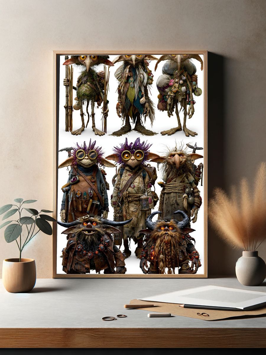 Goblin Tribe Fantasy Illustration Poster. — room view 2