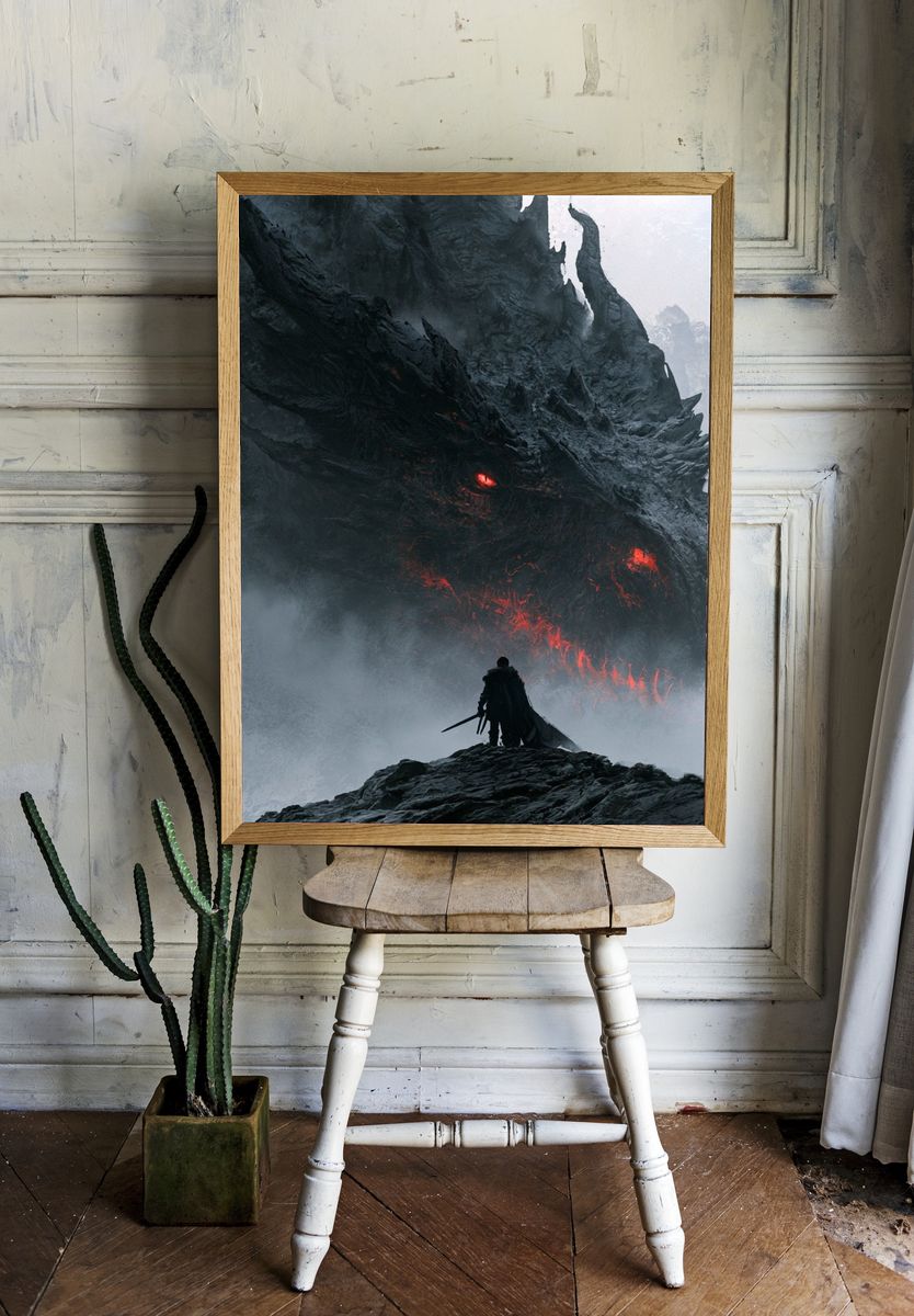 Dragon Encounter Fantasy Poster. — room view 1