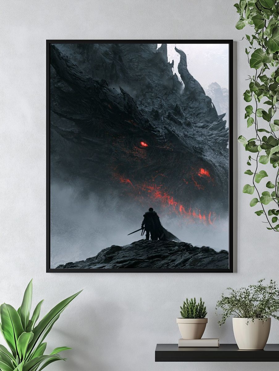 Dragon Encounter Fantasy Poster. — room view 4