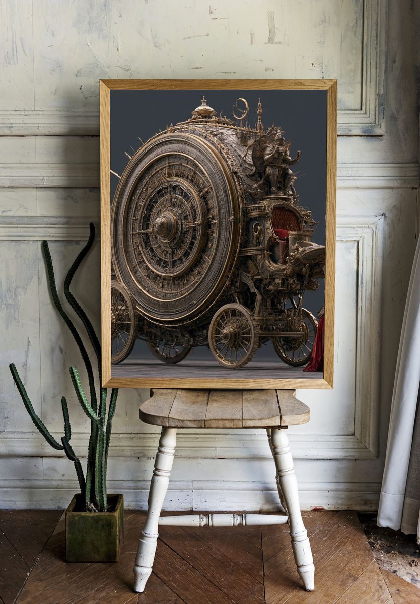 Steampunk Orbital Machine Print. room preview