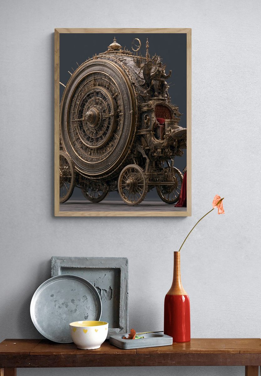 Steampunk Orbital Machine Print. — room view 3