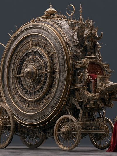 Steampunk Orbital Machine Print.