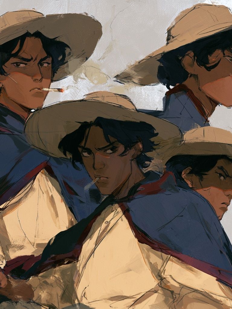 Cowboy Portrait Illustration Poster. poster detail