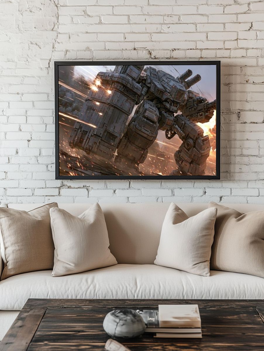 Battle Mech Explosion Poster. — room view 1