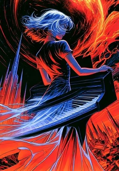 Flame Dancer Digital Art Poster. poster