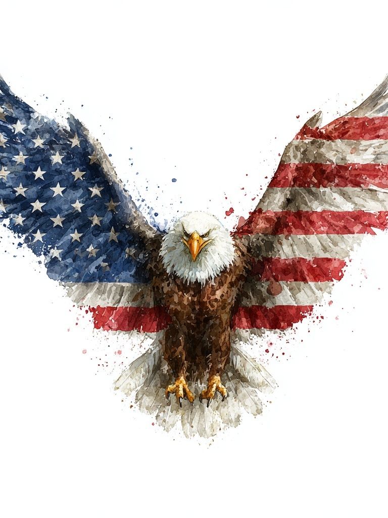 American Eagle Watercolor Poster. poster — illustration art