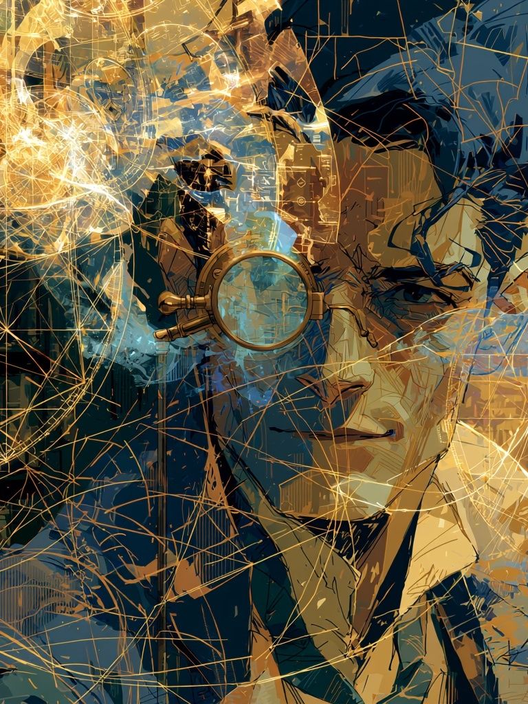 Sherlock Holmes Abstract Portrait Print. poster — illustration art