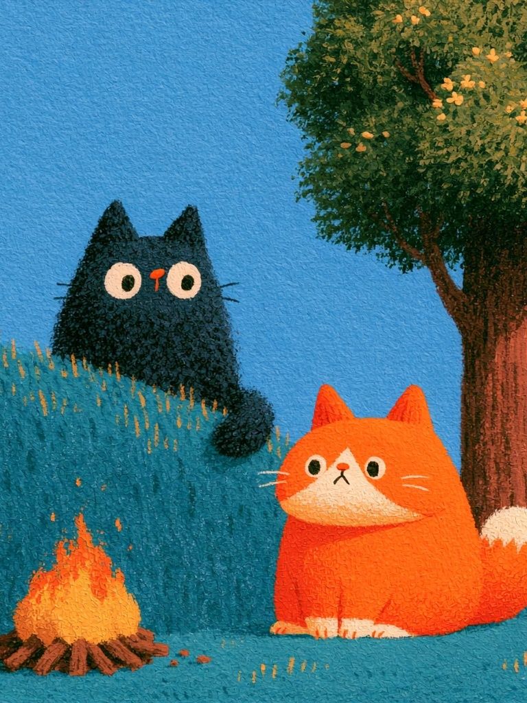 Forest Cats Illustration Poster. poster — illustration art