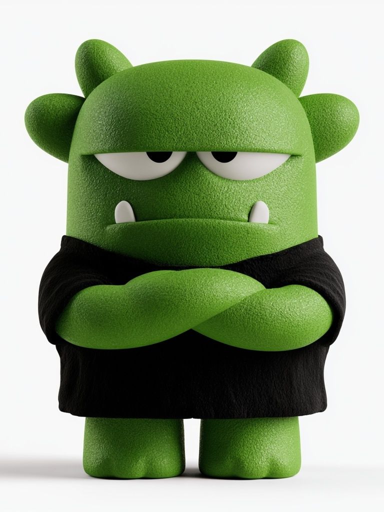 Green Monster Character Illustration Poster. poster — illustration art