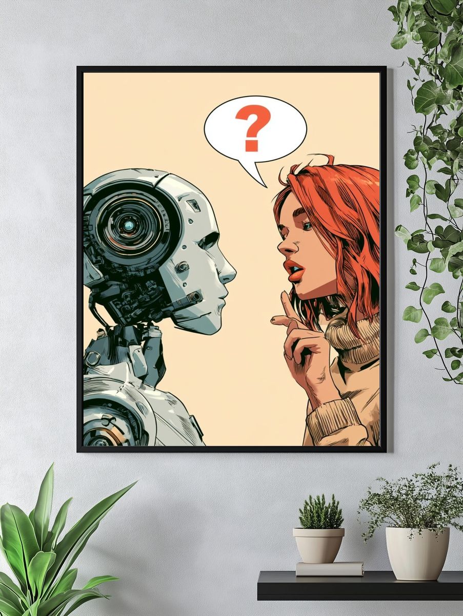 Robot and Woman Conversation Poster. — room view 4