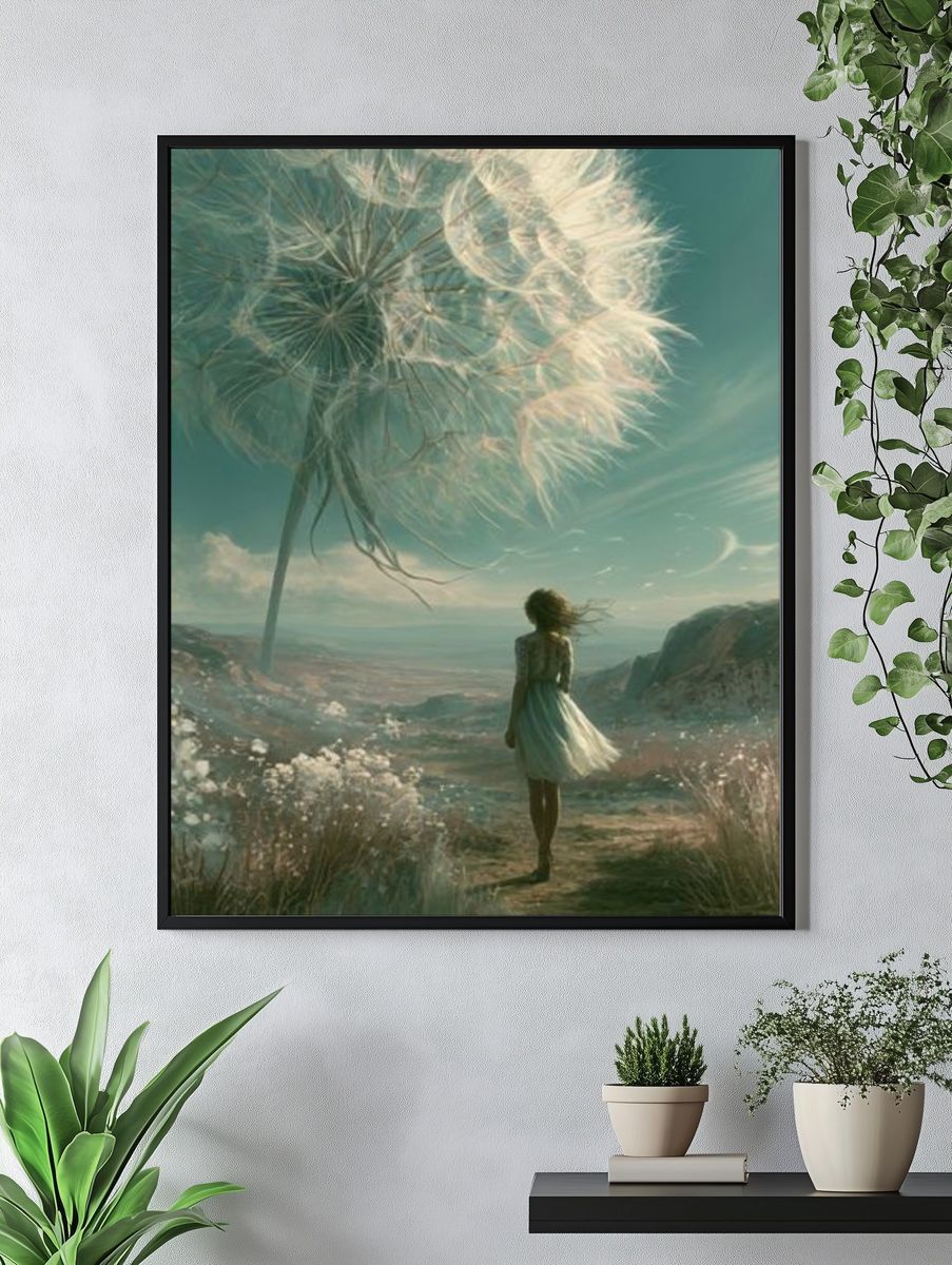 Dreamlike Girl and Dandelion Poster. — room view 4
