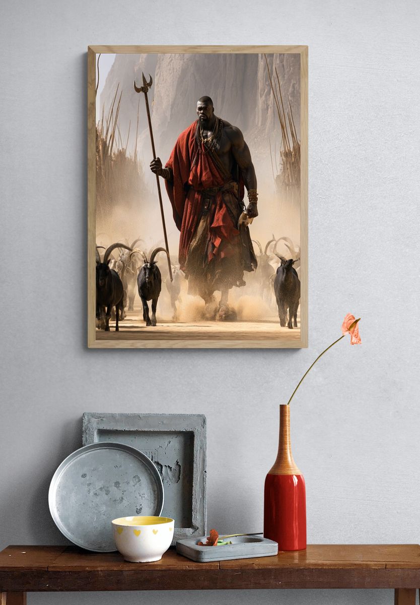 Warrior Herd Procession Illustration Poster. — room view 3