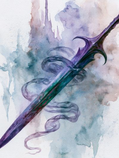 Enchanted Sword Watercolor Poster.