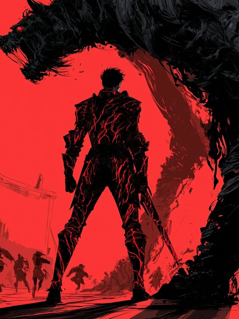 Demon Hunter Red Sky Poster. poster detail
