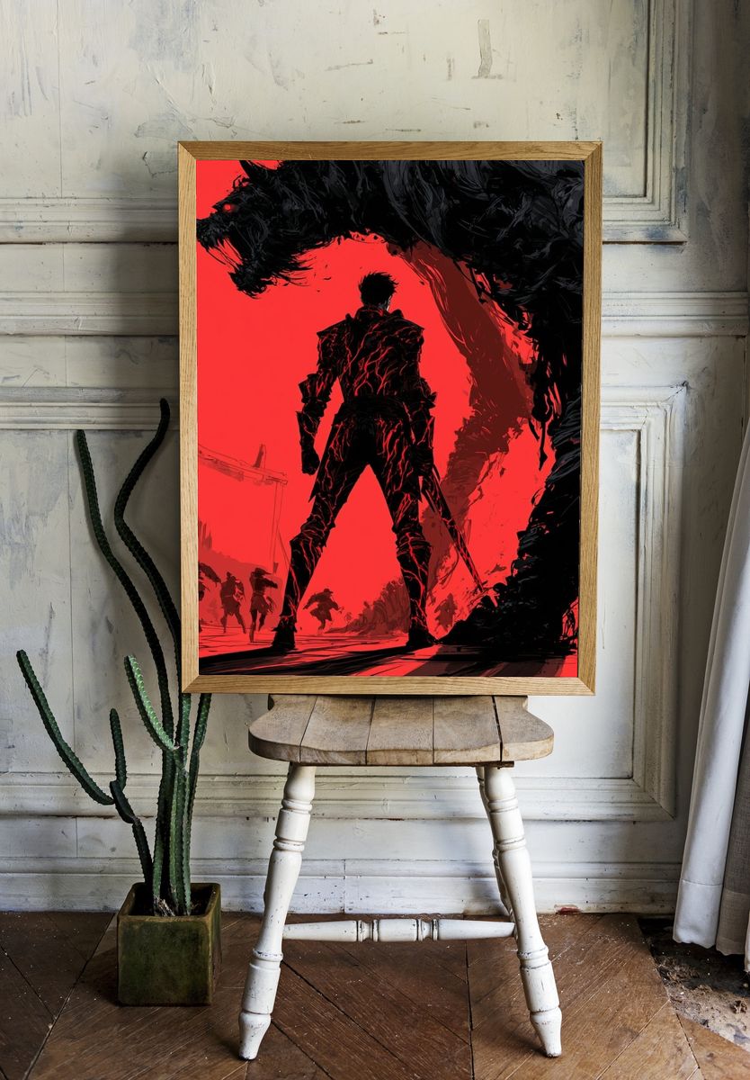 Demon Hunter Red Sky Poster. room preview