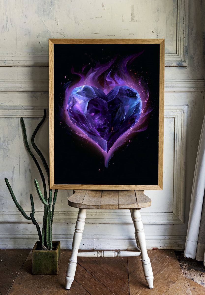 Cosmic Crystal Heart Poster. — room view 1