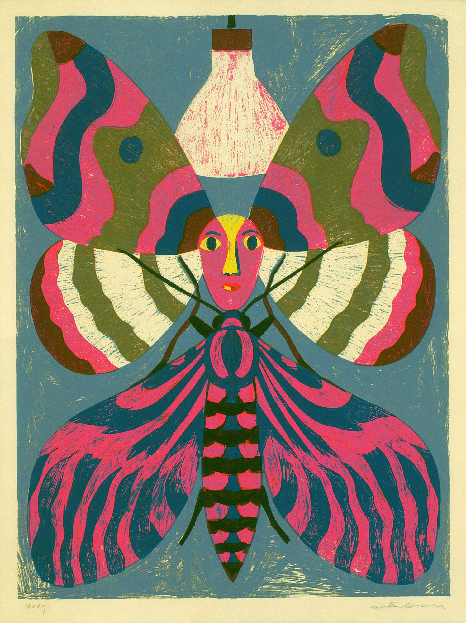 Butterfly Portrait Illustration Poster. poster — illustration art