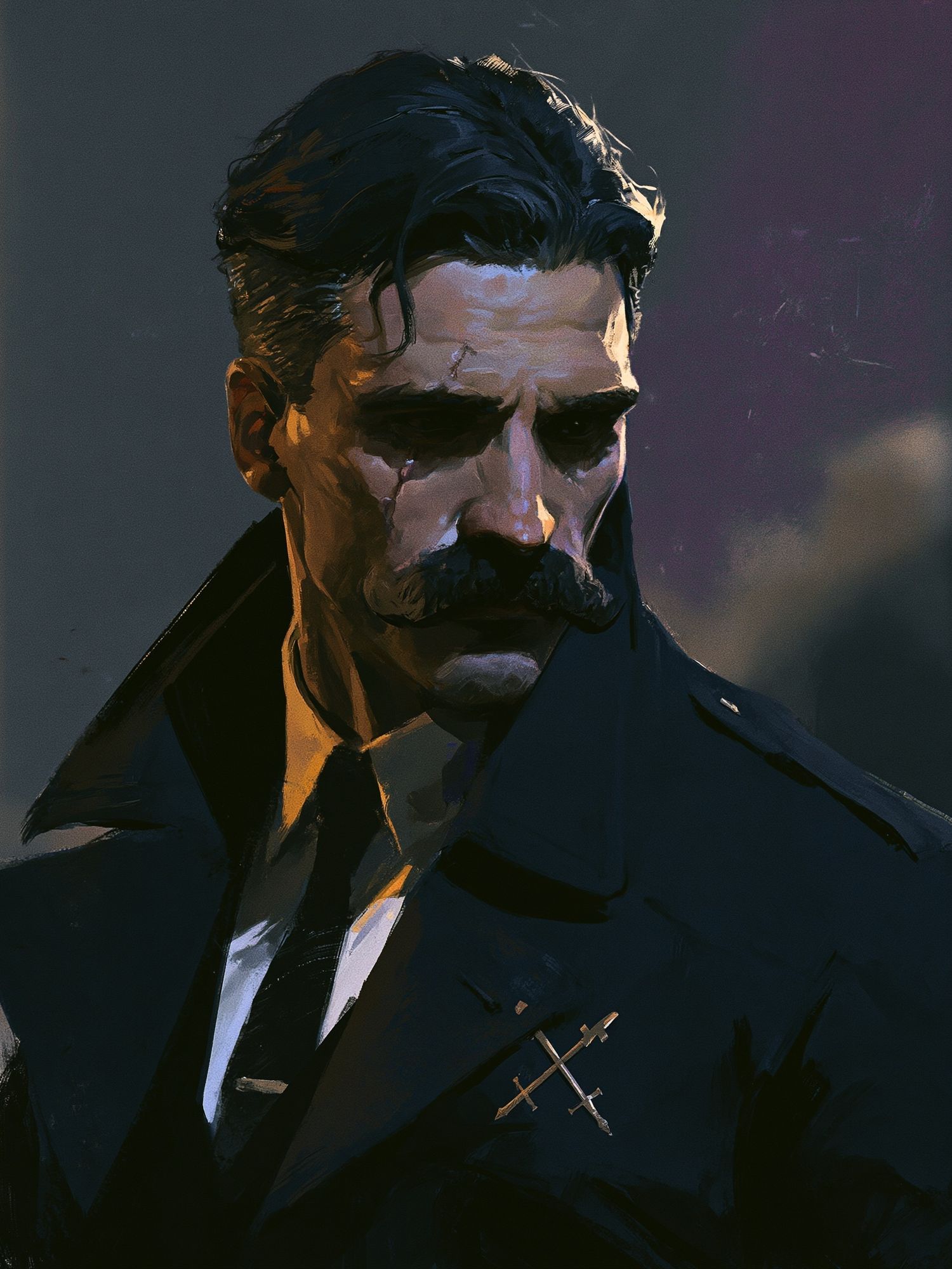 Dark Detective Portrait Poster. poster — illustration art