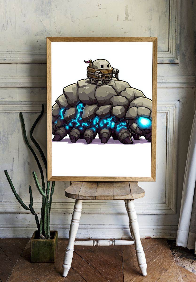 Rock Turtle Digital Art Poster. room preview