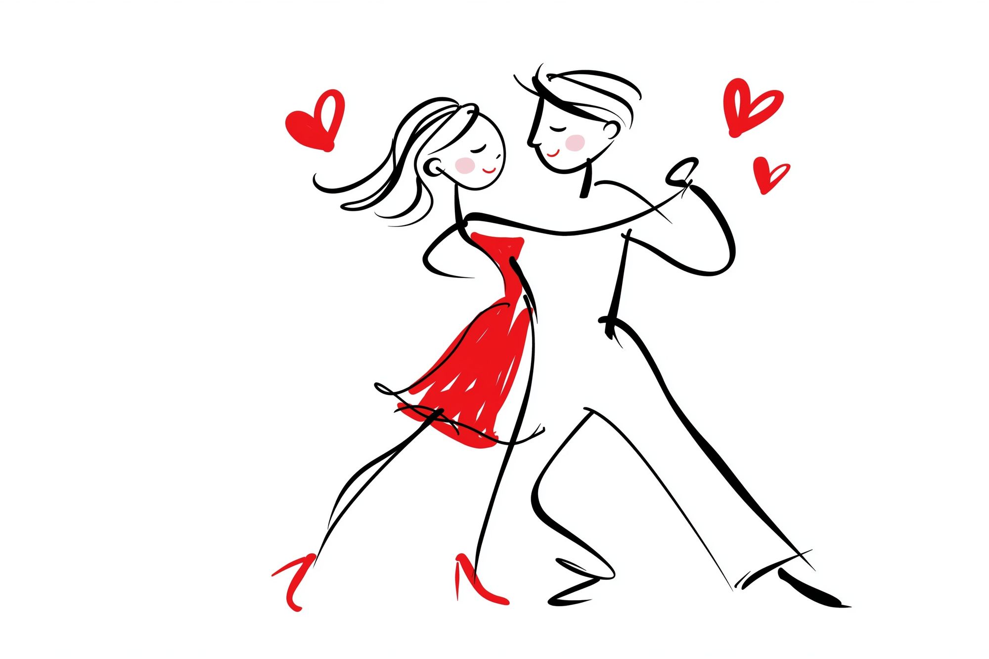Romantic Couple Line Art Poster. poster — illustration art