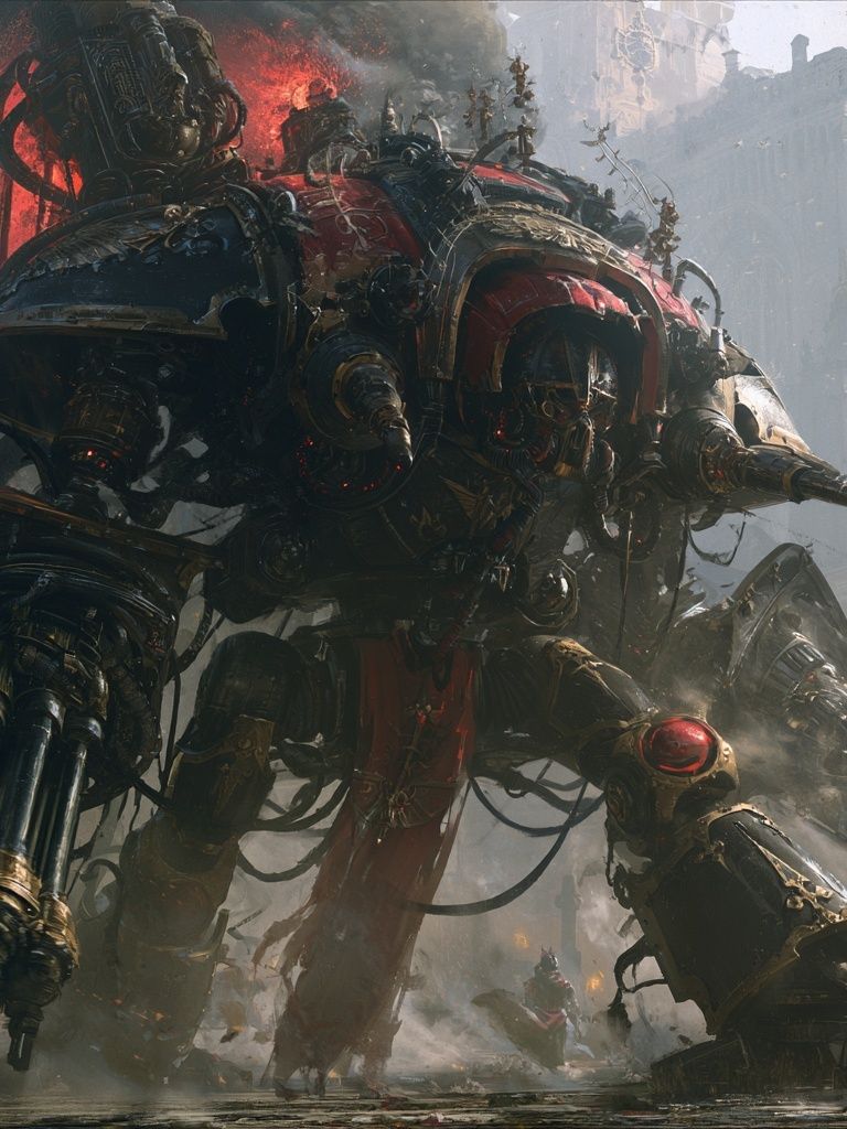 War Mech Siege Illustration Poster. poster — illustration art