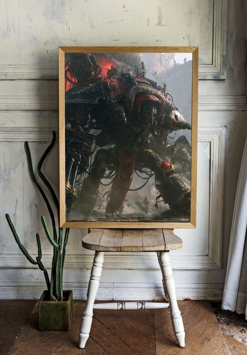War Mech Siege Illustration Poster. — room view 1