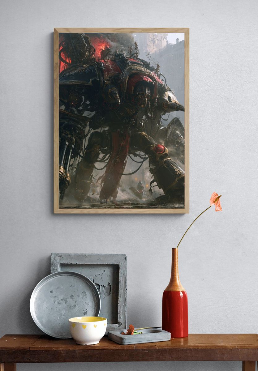 War Mech Siege Illustration Poster. — room view 3