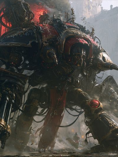 War Mech Siege Illustration Poster. poster