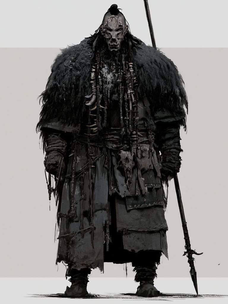 Dark Warrior Figure Illustration Poster. poster — illustration art