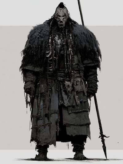 Dark Warrior Figure Illustration Poster. poster