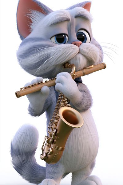 Jazz Cat with Saxophone Poster. poster