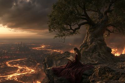 Fantasy Tree at Sunset Poster. poster