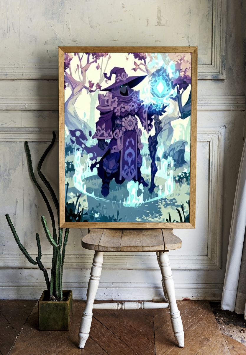 Mystic Mage Fantasy Illustration Poster. room preview
