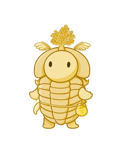 Golden Cute Character Illustration Poster. poster