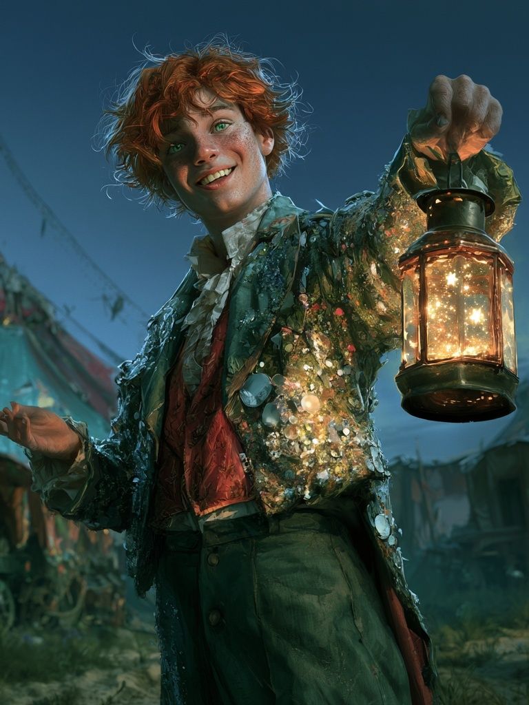 Lantern Boy Fantasy Illustration Poster. poster — illustration art