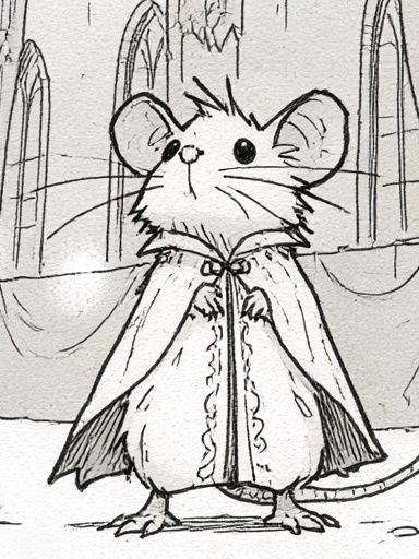 Mouse in Cloak Illustration Poster. poster — illustration art