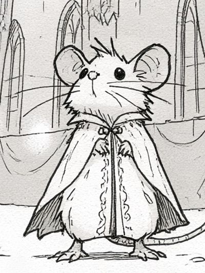 Mouse in Cloak Illustration Poster. poster
