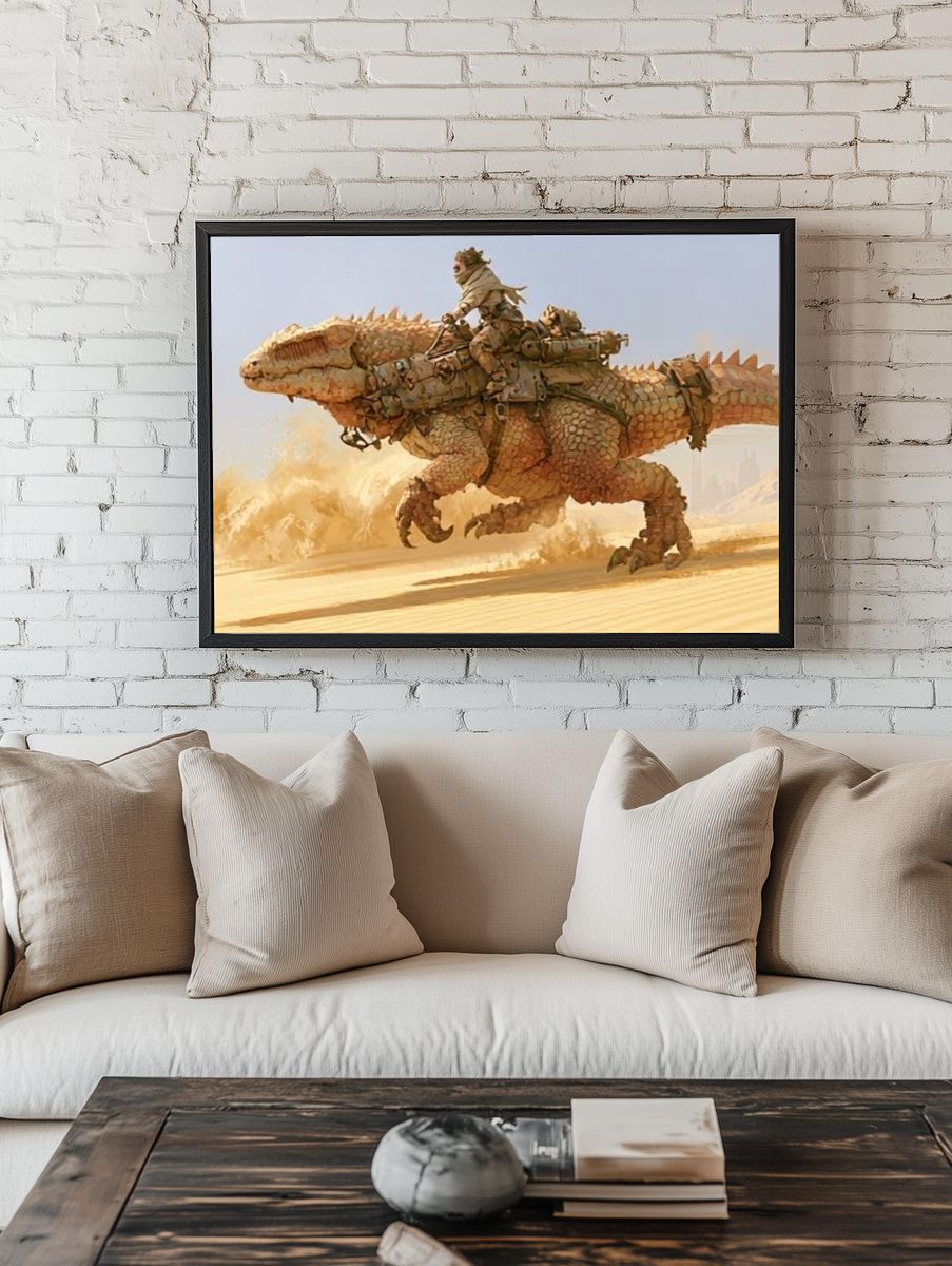 Desert Rider Fantasy Illustration Poster. — room view 1