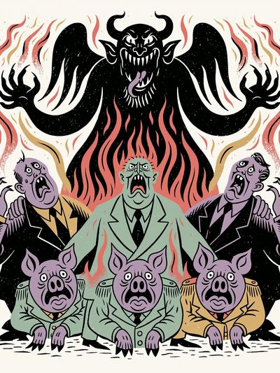 Monster Pig Choir Illustration Poster.