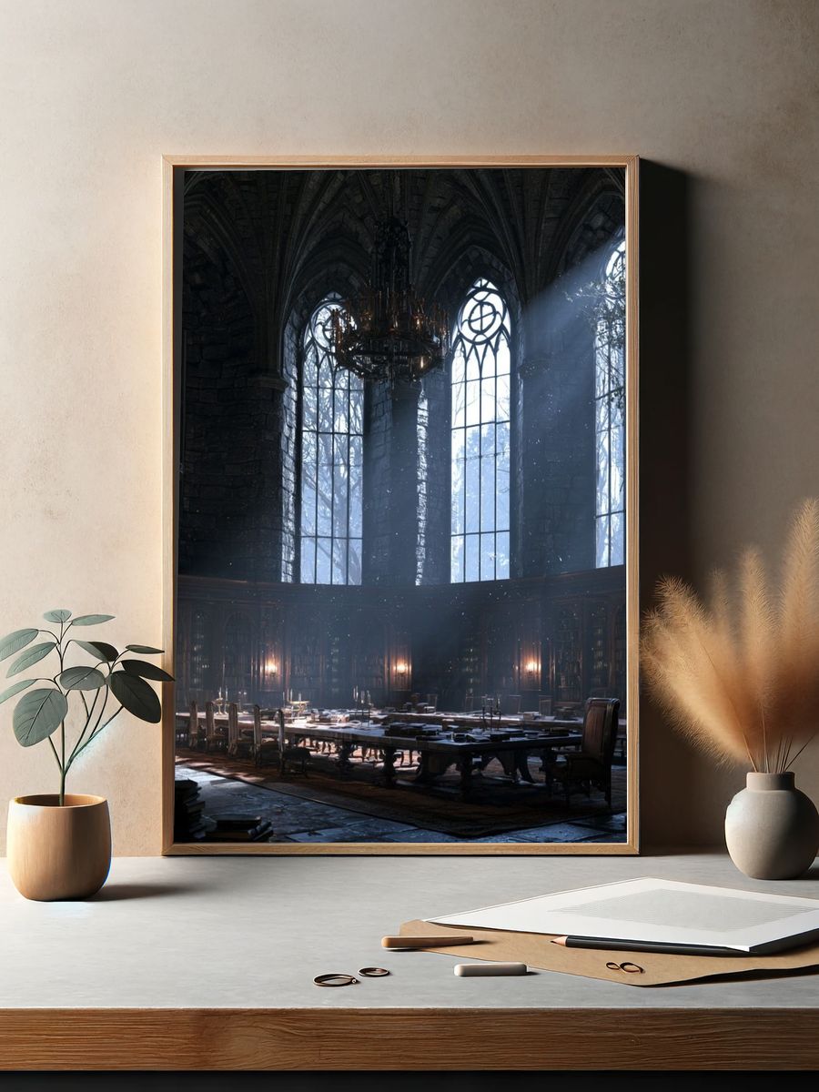 Surreal Smoking Figure Illustration Poster. — room view 2