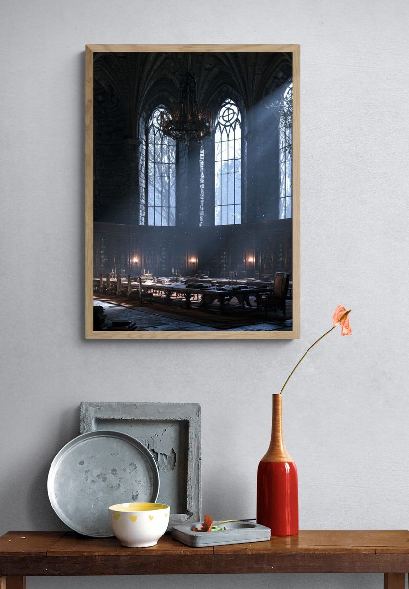 Surreal Smoking Figure Illustration Poster. — room view 3