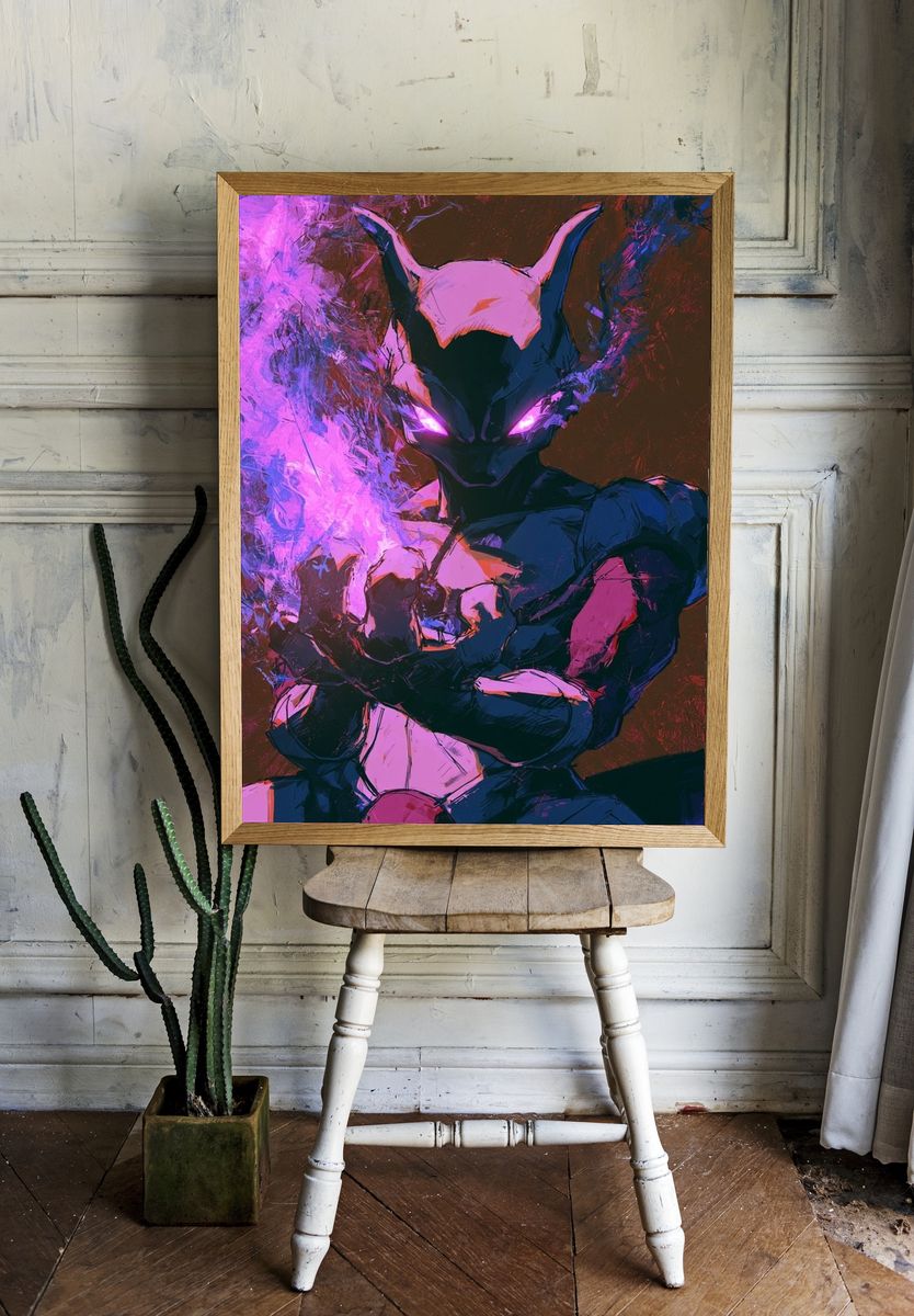 Mystic Fox Warrior Illustration Poster. — room view 1