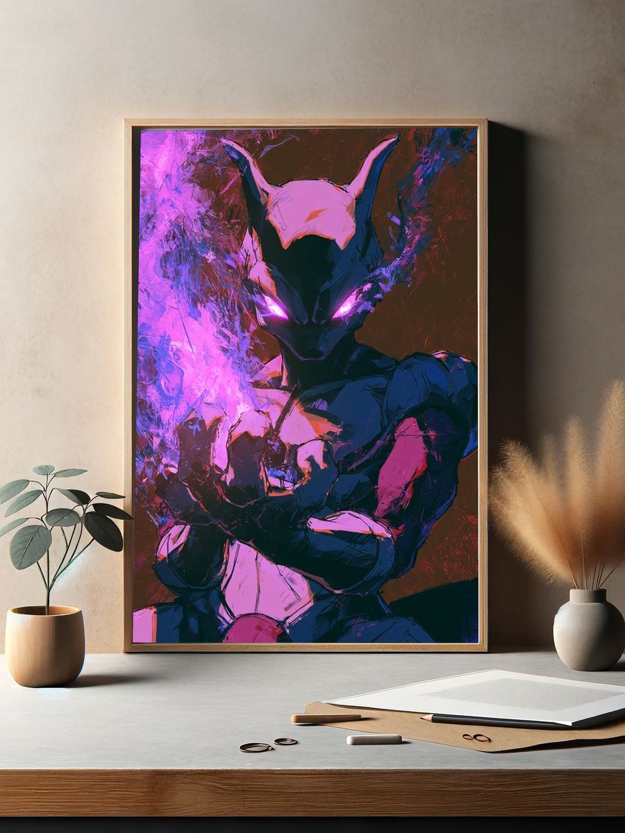 Mystic Fox Warrior Illustration Poster. — room view 2