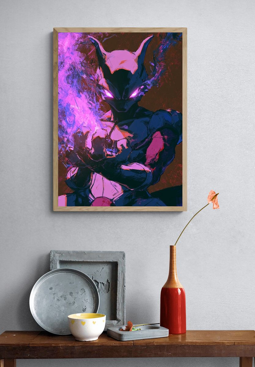 Mystic Fox Warrior Illustration Poster. — room view 3