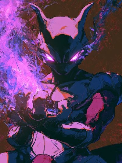 Mystic Fox Warrior Illustration Poster. poster
