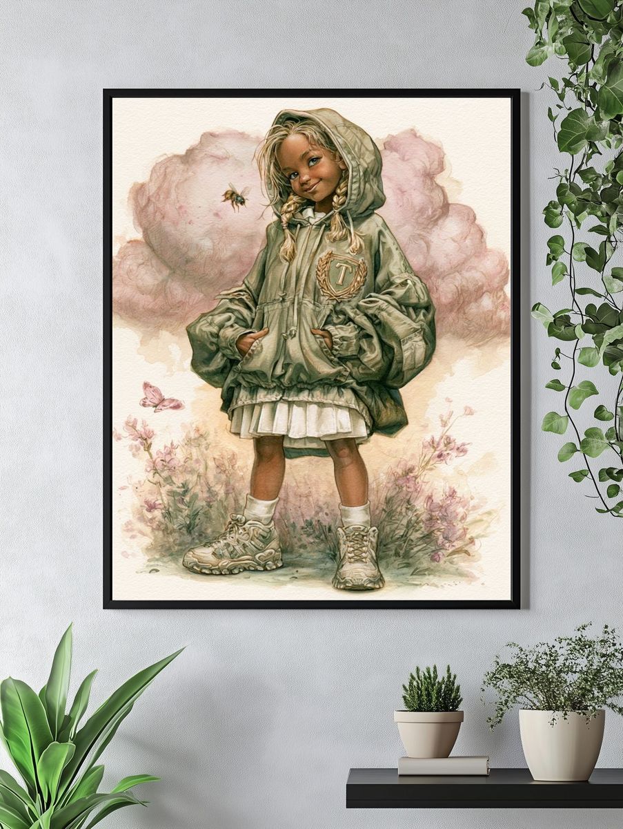 Dreamy Girl Watercolor Print. — room view 4