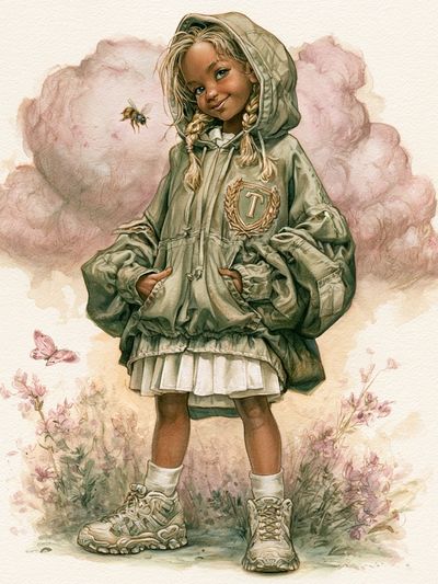Dreamy Girl Watercolor Print.