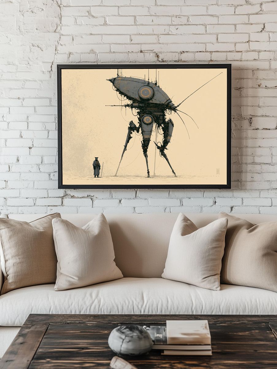 Giant Mech Sci-Fi Print. — room view 1